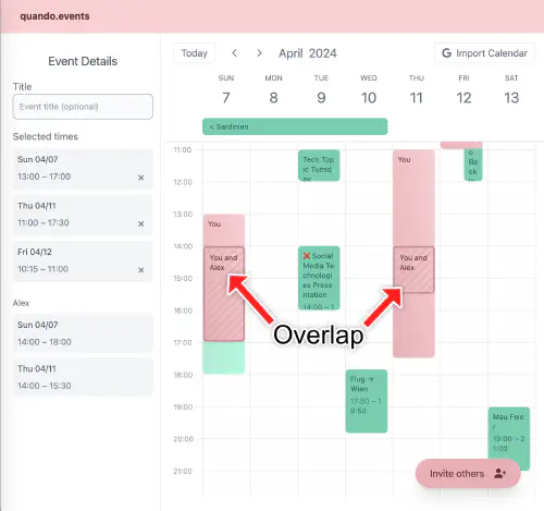 Overview of a meeting page