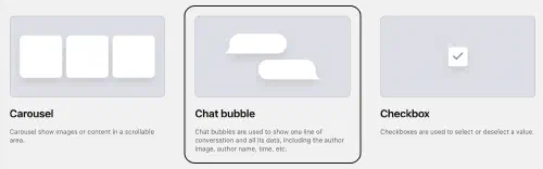 Screenshot of daisyui components: carousel, chat, checkbox